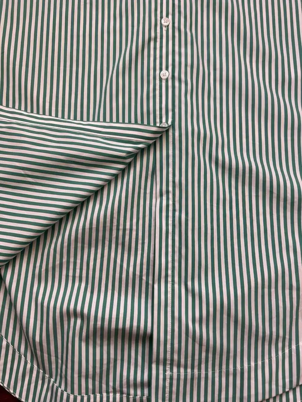 Maeve Soren Green & White Striped Long-Sleeve Shirt Dress Large Petite NWT - Picture 11 of 15